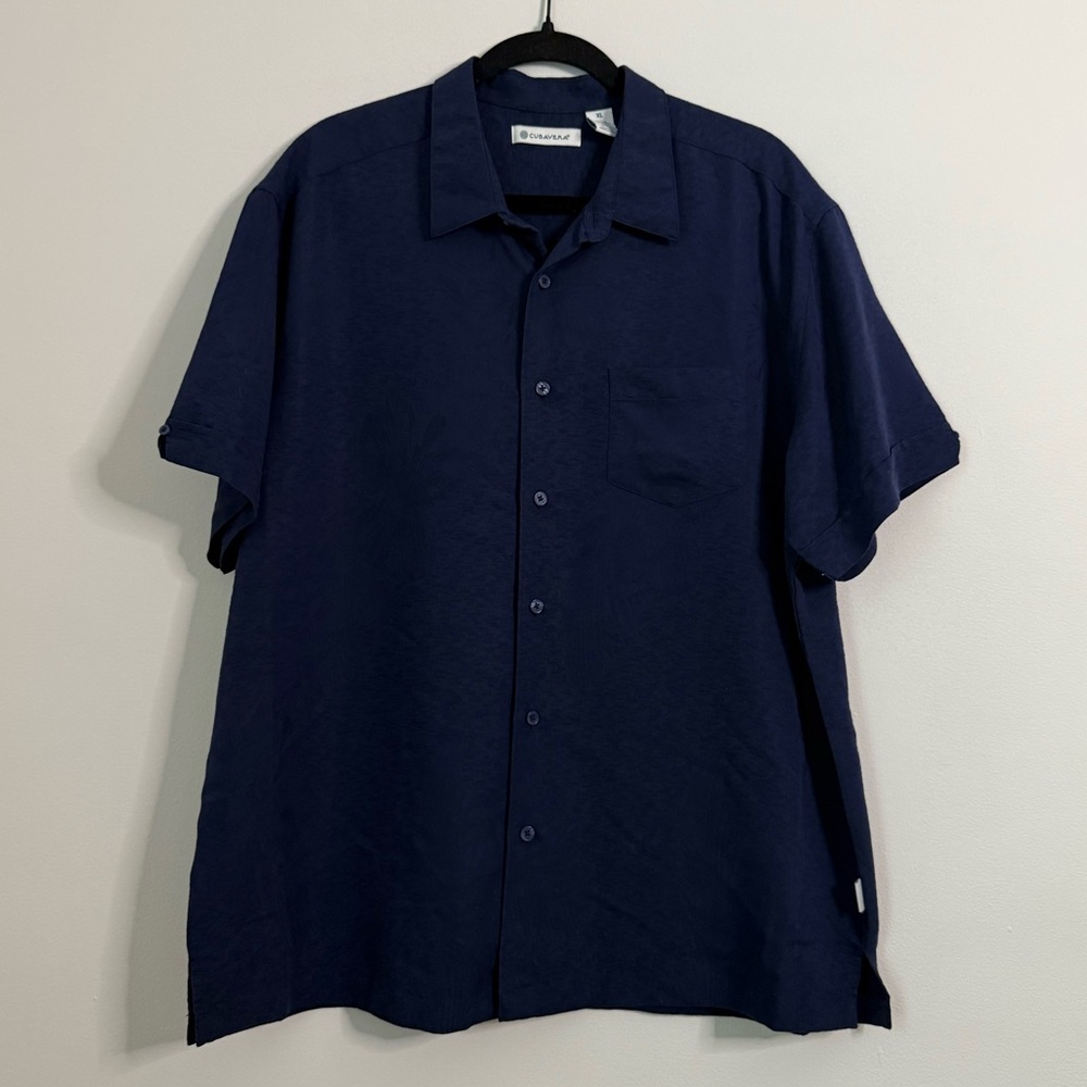 Men's Navy Blue Shirt with Subtle Print